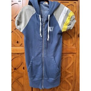 Rebel Yell Blue Full Zip Graphic Fleece S/S Sweatshirt Hoodie Size M